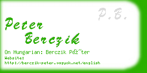 peter berczik business card